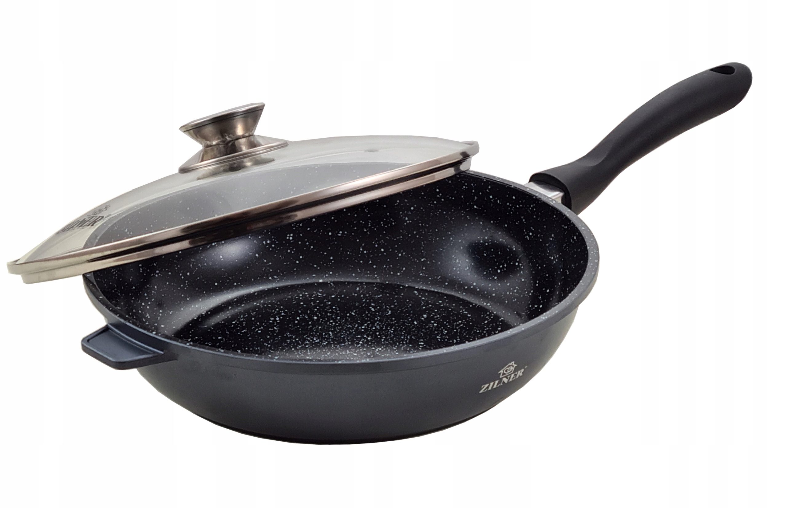 

Głęboka Patelnia Marmurkowa z Pokrywką 28cm Zilner