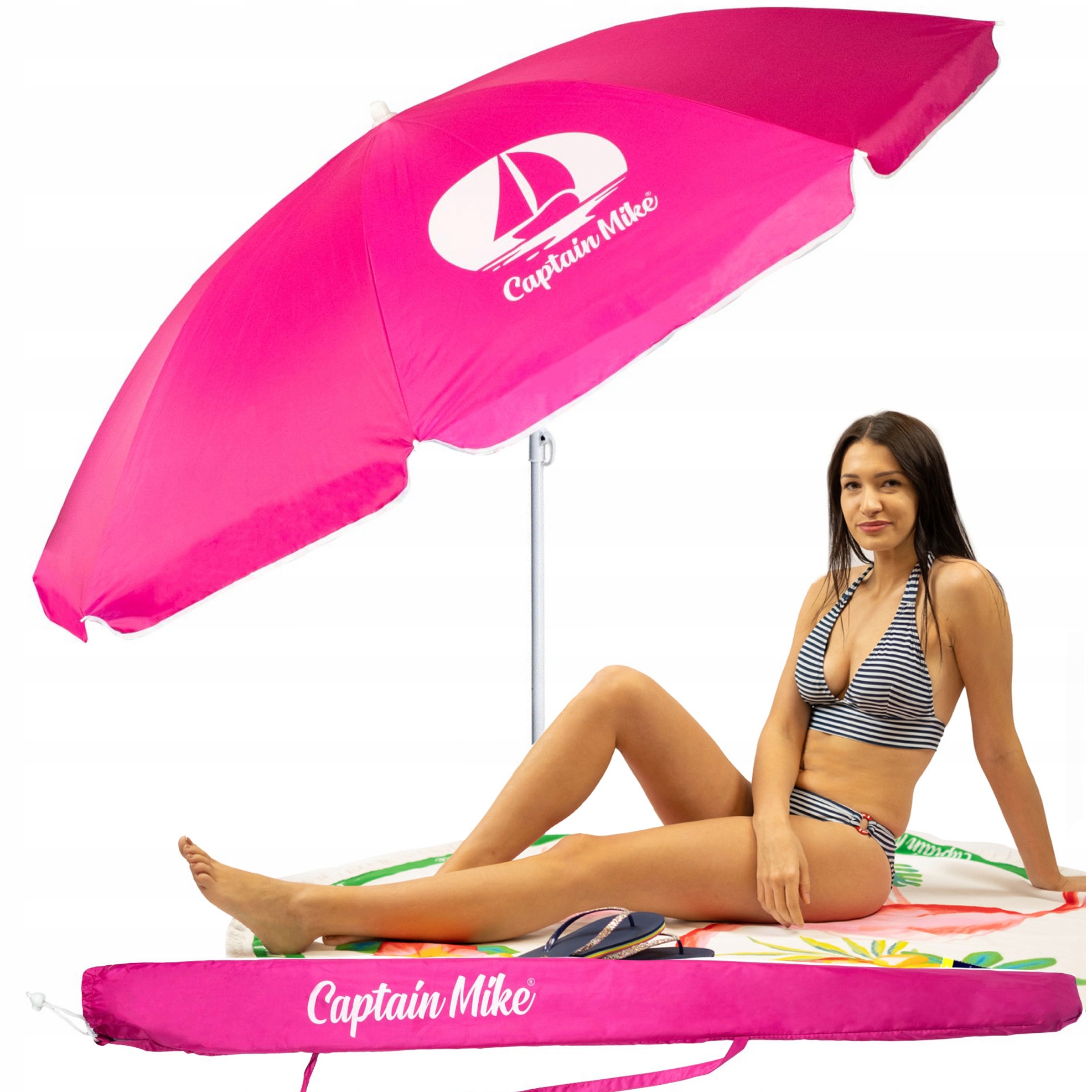 

Parasol plażowy łamany UPF50+ Captain Mike 160cm
