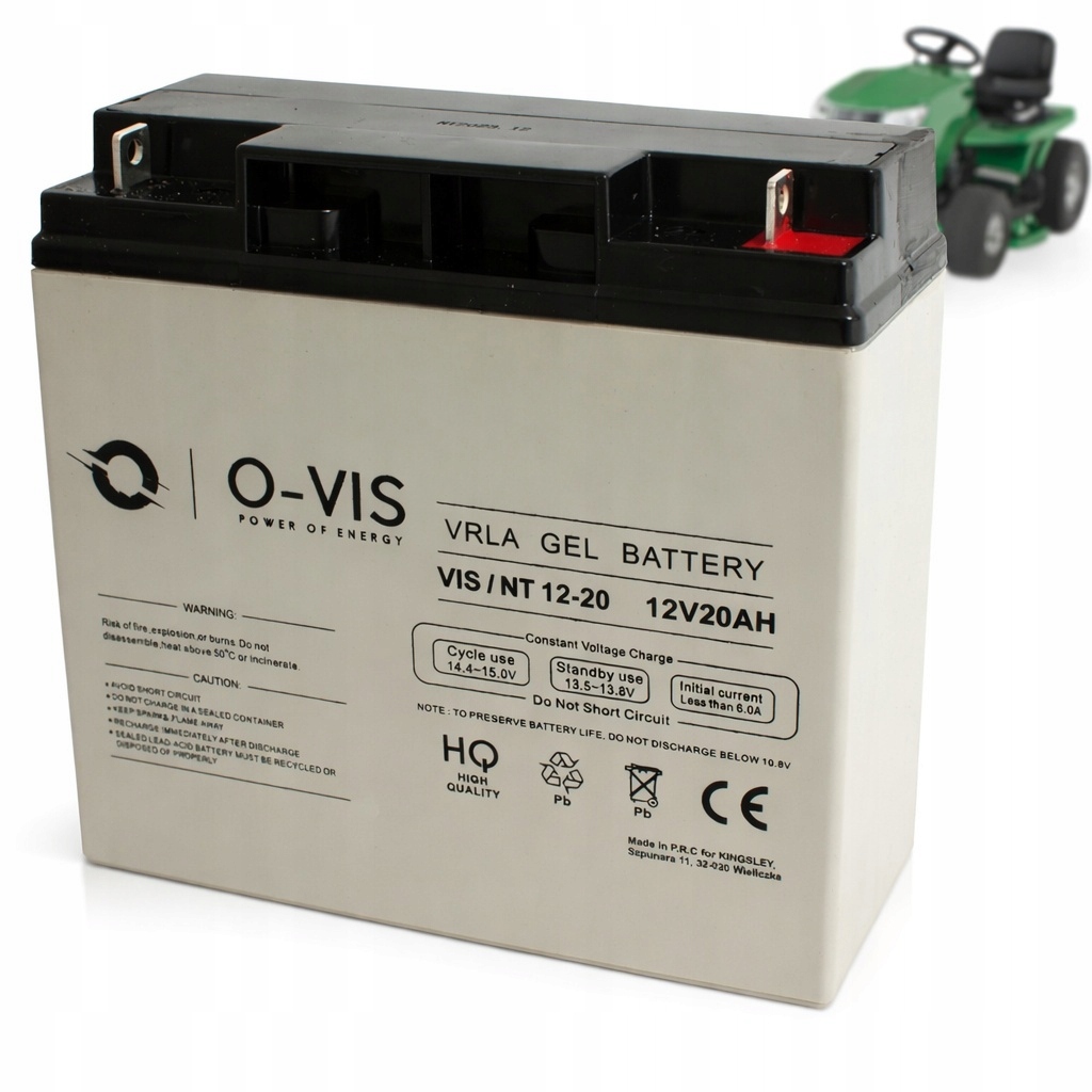 12V 20AH Akumulator Żelowy Żel Bezobsługowy Ovis wymiar 18AH Alarm Ups Gel