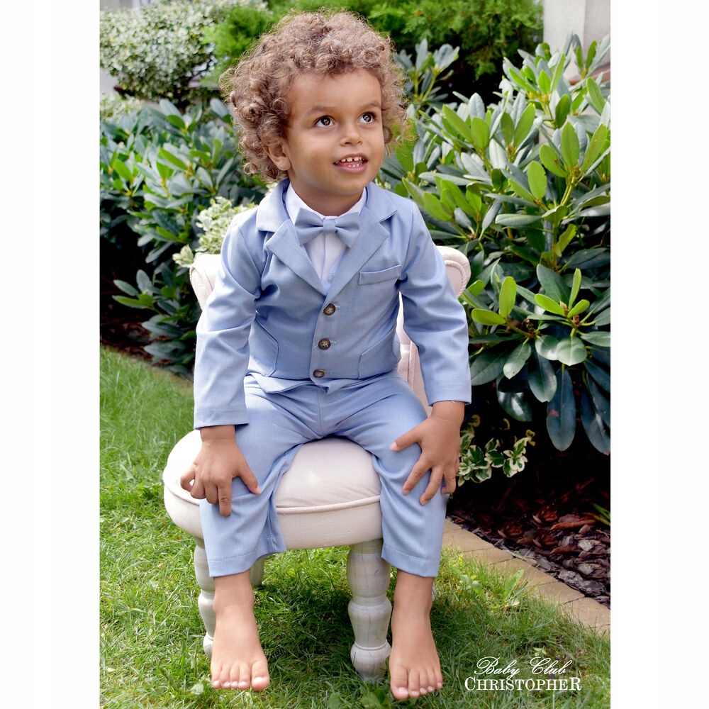 Garnitur Chłopięcy Błękitny do Chrztu Christopher rozmiar 74