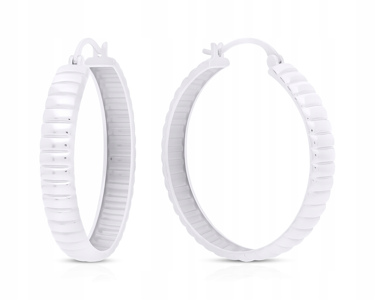 Náušnice Kola Stříbrná Velká Hladká Dámská Závěsná Kolečka 925 průměr 3,6 cm