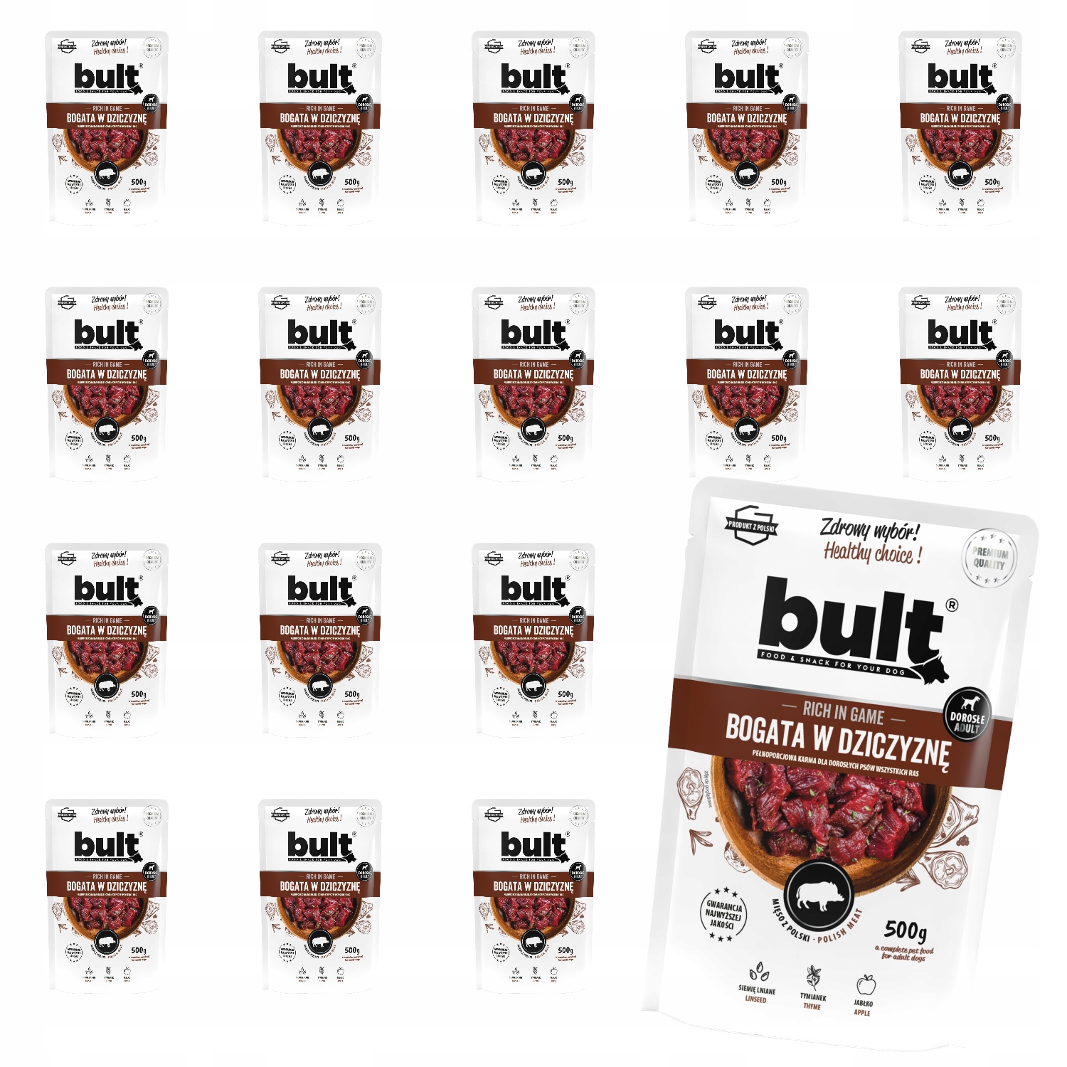 Levně Vlhké Krmivo Pro Psa Bult Sáček Mletý Bohatý Na Zvěřinu 20x500G