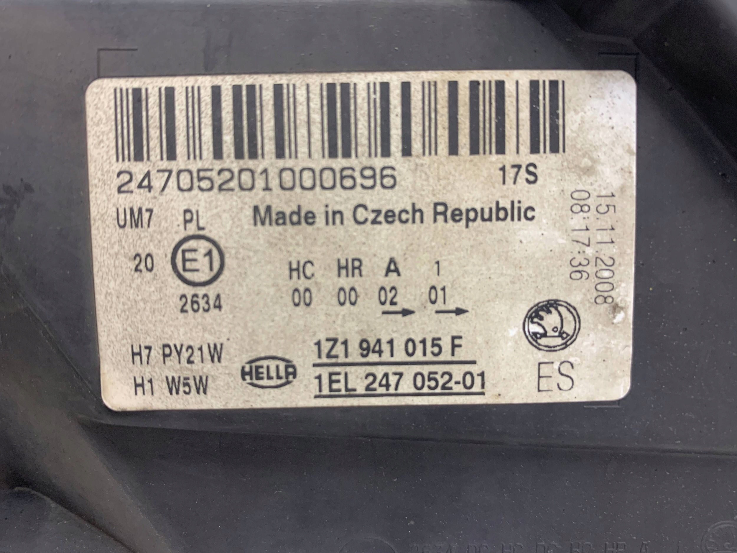 light left front left front 1Z1941015F SKODA OCTAVIA II KOMBI (08-13) EU