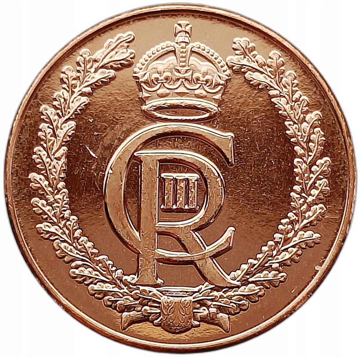 GIBRALTAR 1 PENNY 2024 KRÓL CHARLES III - MONOGRAM MENNICZA
