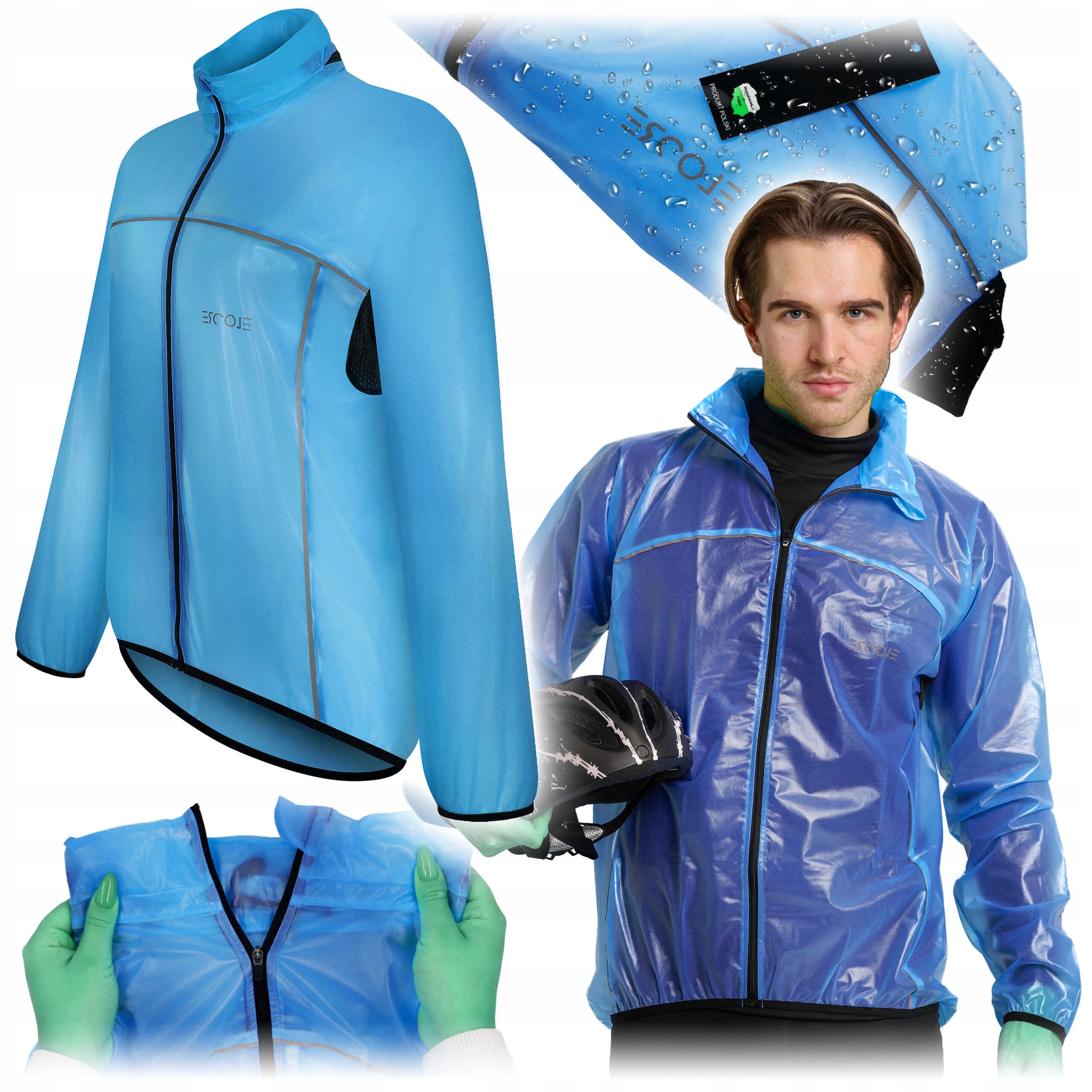 Dámská nepromokavá bunda L, lehká, turistická, voděodolná, kapuce