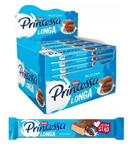 Levně Tyčinka Princessa Longa mléčná 40 g x 30 kusů, zalitá mléčnou čokoládou