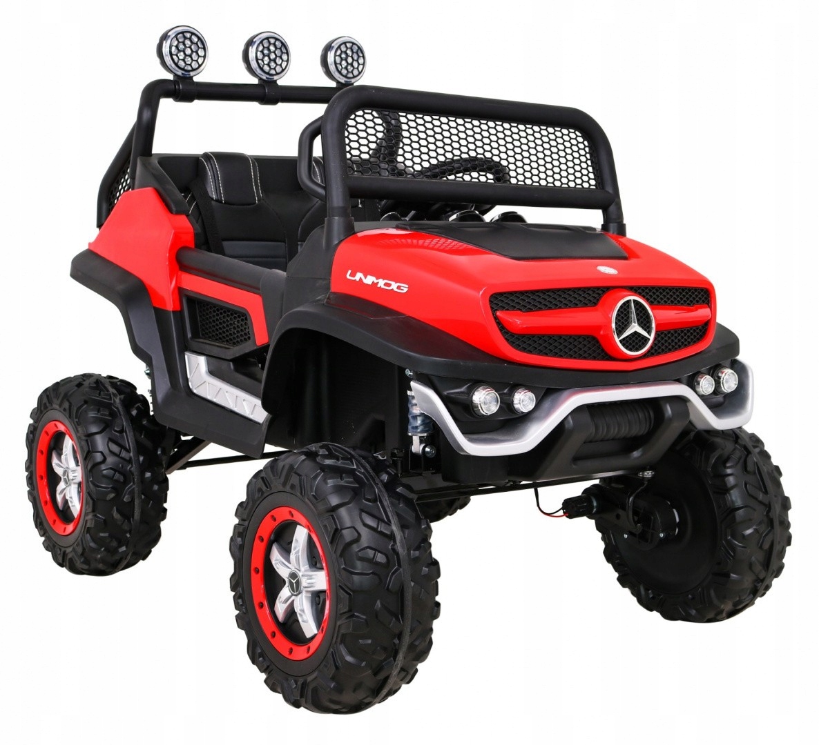 duże 2 osobowe Auto dla dzieci Mercedes Benz Unimog personalizowana tablica