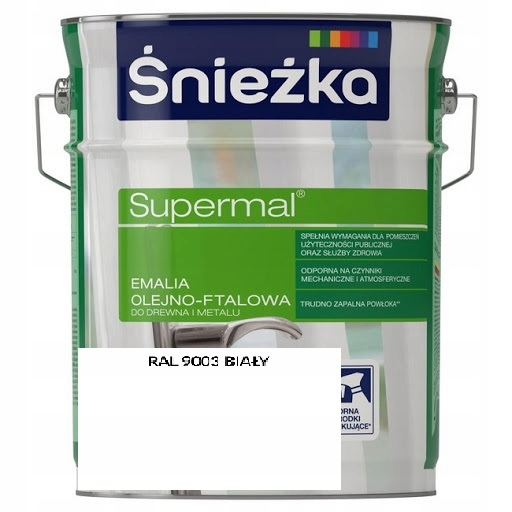 Farba ŚNIEŻKA SUPERMAL olej-ftal emalia 5L BIAŁA