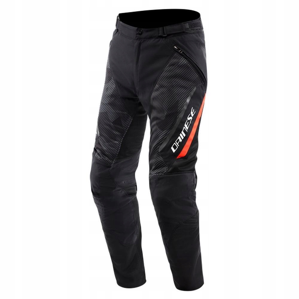 Motocyklové nohavice Dainese Drake 2 Air Tex Pants Čierno/červené-Flu