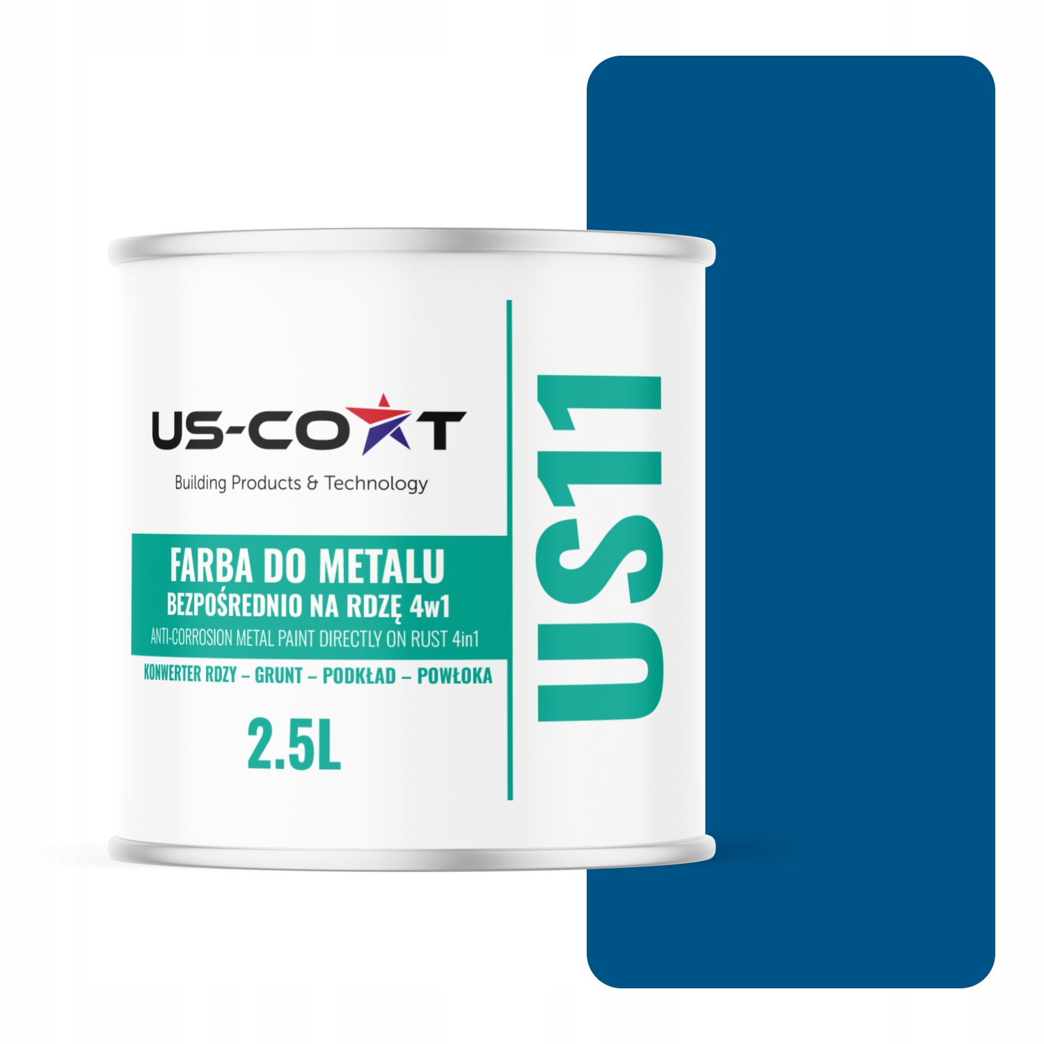 Antikorózna Farba Na Kov Na Hrdzu 4v1 Modrá Ral 5005 Satén 2,5L