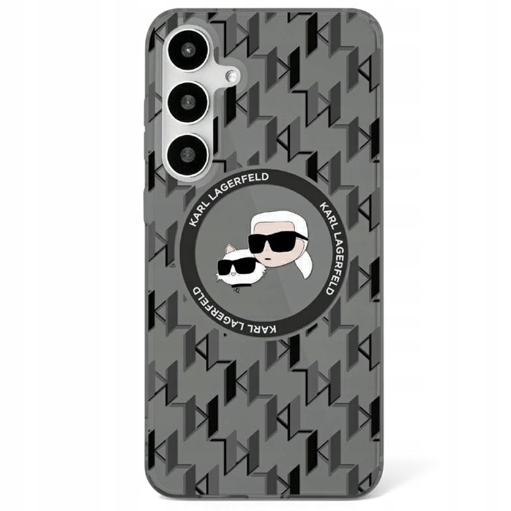Etui Karl Lagerfeld Button Karl&Choupette Heads On Kl Pattern MagSafe S25