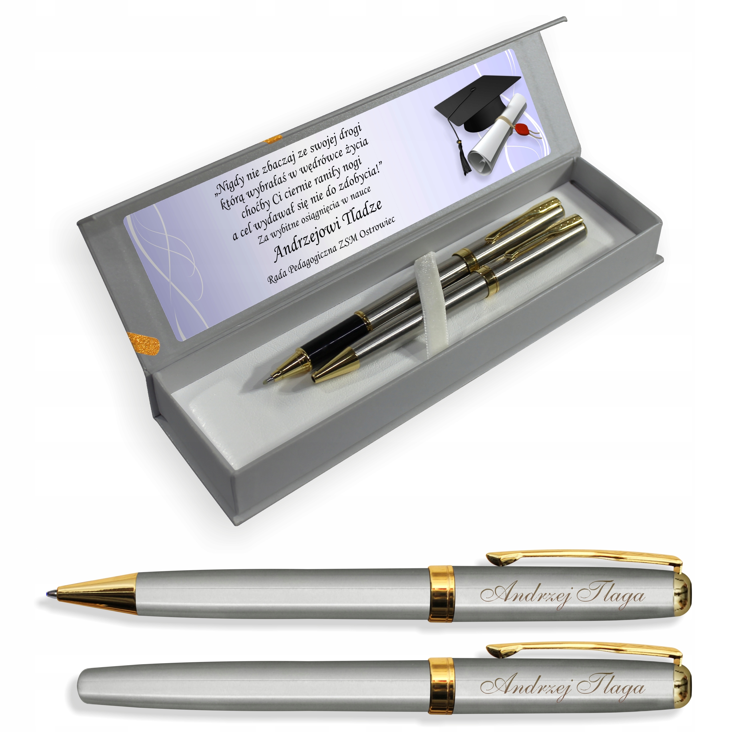 Zestaw Długopis Pióro kulkowe DEDYKACJA na różne okazje GRAWER ZX5S EAN (GTIN) 5904033120283