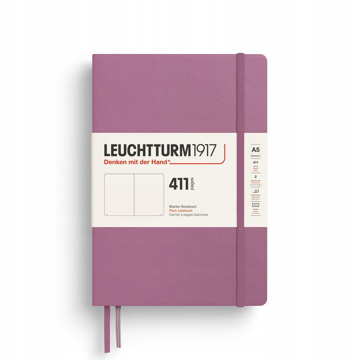 Notatnik Leuchtturm1917 A5, 411 stron, gładki, Dusty Rose