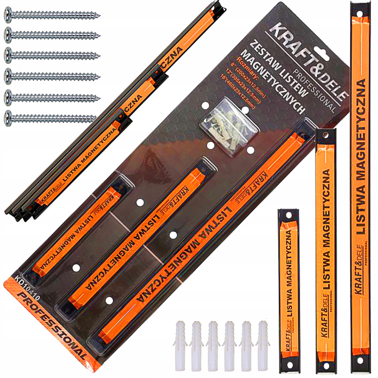 LISTWY MAGNETYCZNE LISTWA MAGNETYCZNA UCHWYT NA NARZĘDZIA ZESTAW 3 SZT