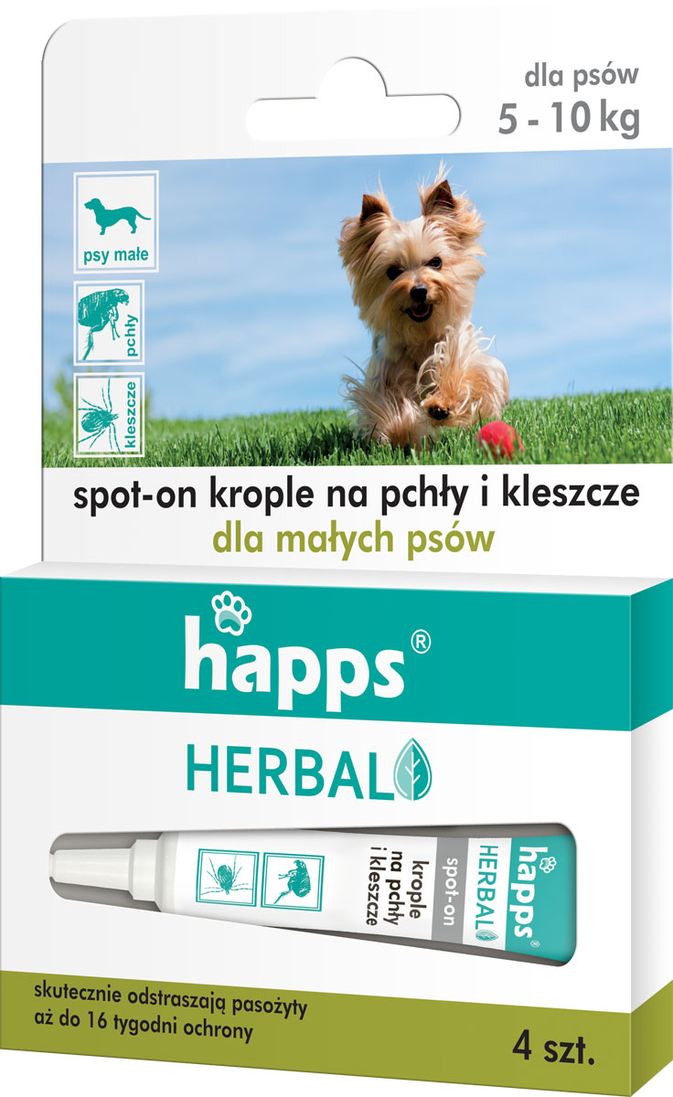 

Krople dla Psów na Pchły Kleszcze 5-10kg Happs