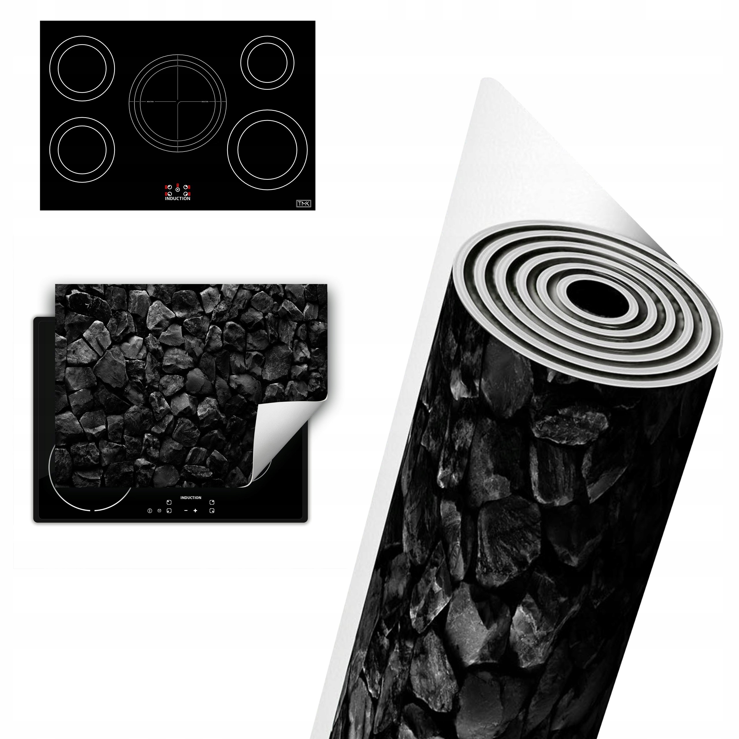 Vinylová Ochrana Na Indukci Desky 80x52 černá kámen