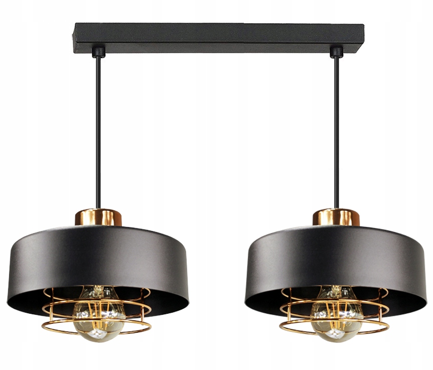 Lustr závěsné stropní svítidlo Loft Spiro 2 černá stropní lampa měď