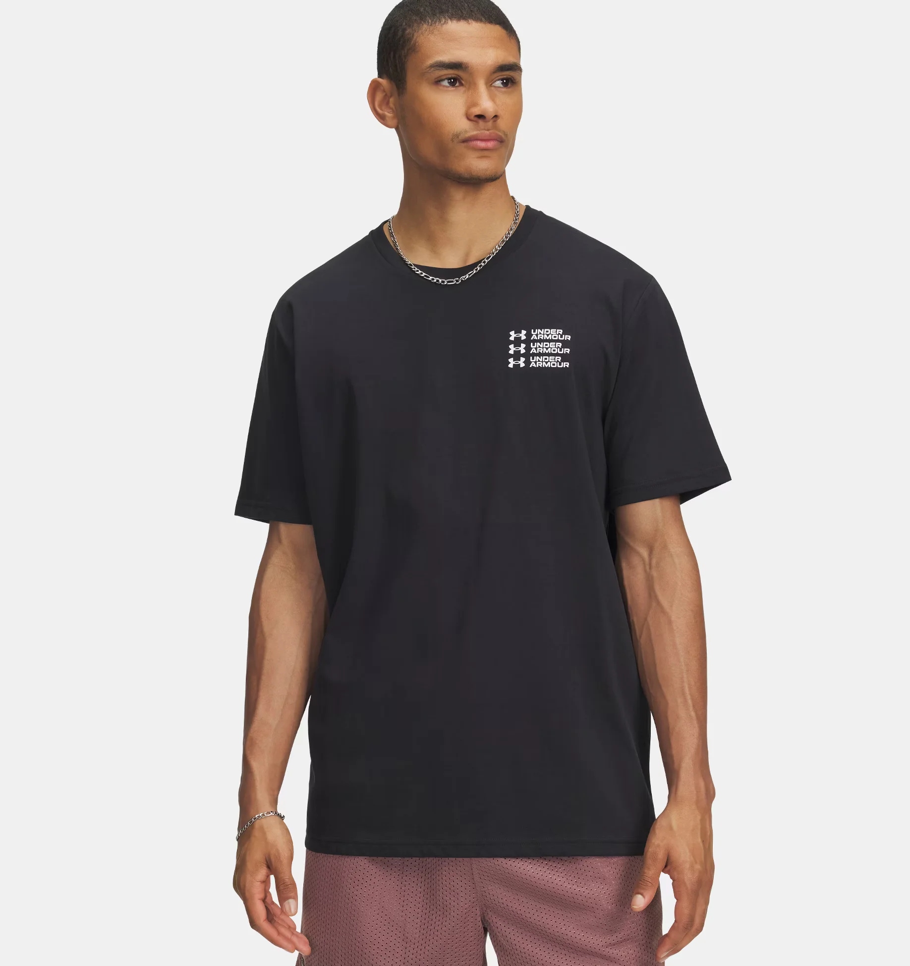 Under Armour koszulka męska czarna Triple Stack LC Logo, L
