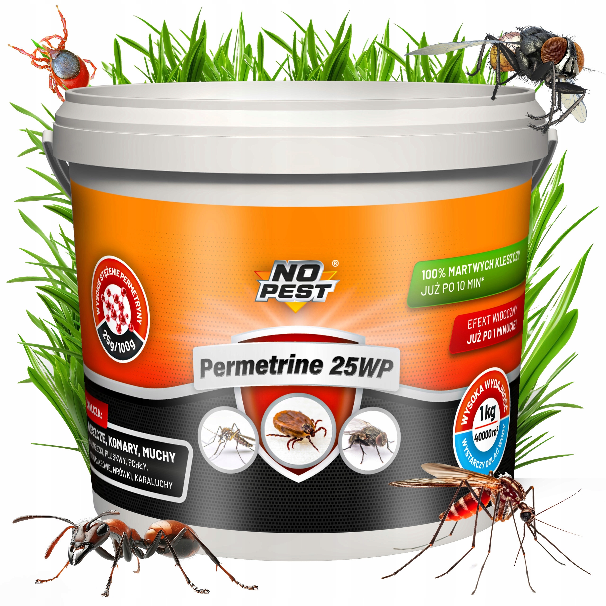 Oprysk Na Kleszcze Komary Muchy Ćmy Proszek Preparat Środek 1KG Permetryna