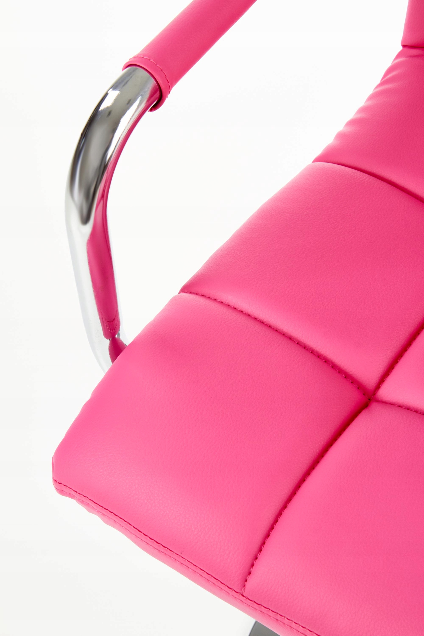 Fotel Obrotowy Dziecko eco skóra chrom różowy 24H Marka Halmar