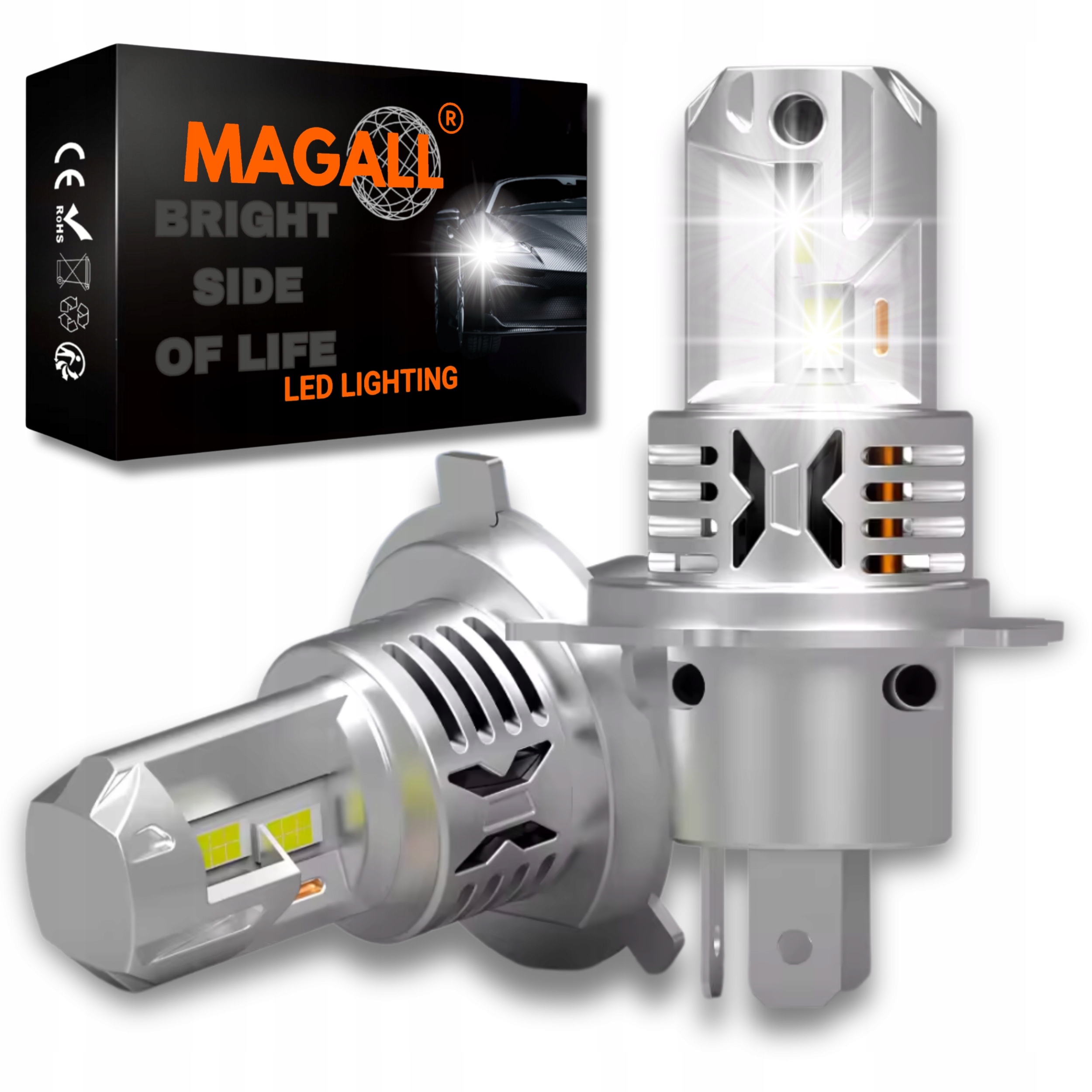 Žárovky H4 Led Magall X Pro 1 Až 1 Bílé Světlo 5500K 70W 12V 16000 LM