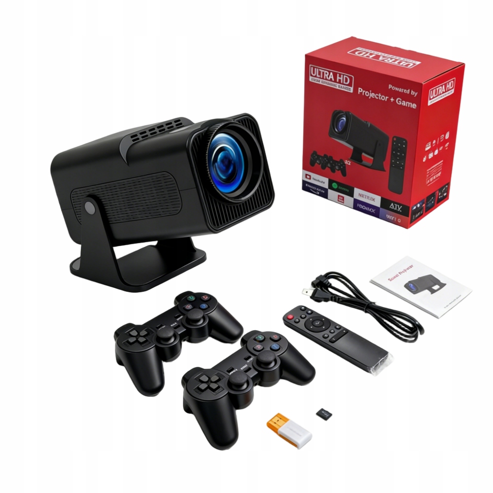 Led Projektor Kulatý 4K Přenosný 2 Pady Hry Android Pilot Wifi