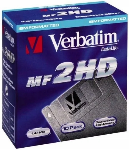 Nowe zafoliowane Oryginalne Dyskietki Verbatim Data Life Mf 2HD 1,44MB 10sz