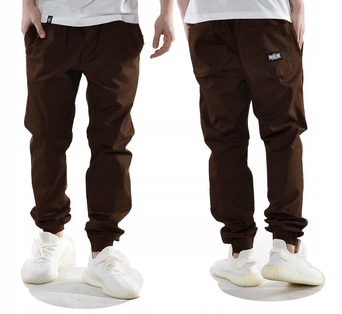 Spodnie męskie XL Bossline Casual Joggery Hebanowe luźne polskie baggy
