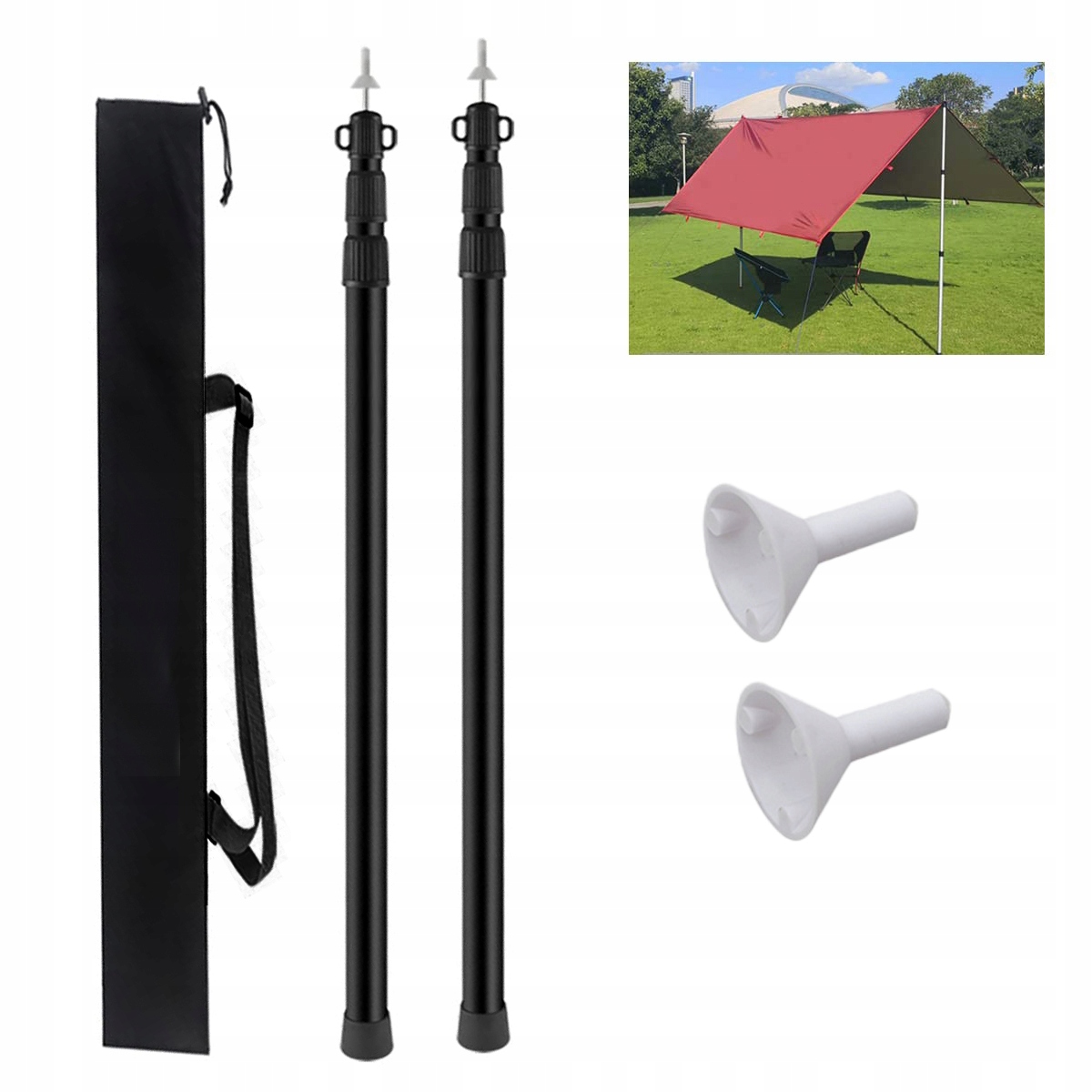 2KS Tyče Stanu Teleskopický Sloupek Stožár Ze Slitiny Hliníku 90-230 cm