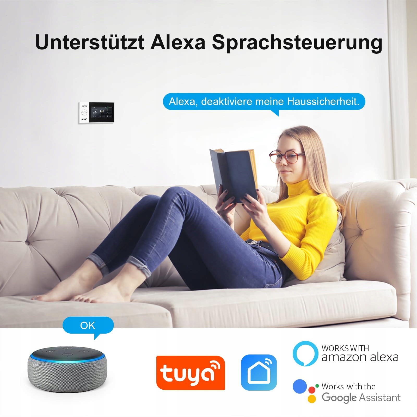 LWOHSI System Alarmowy WiFi 4G z Kamerą Smart Home Ekran Dotykowy 4.3 Cala — miniatura 9