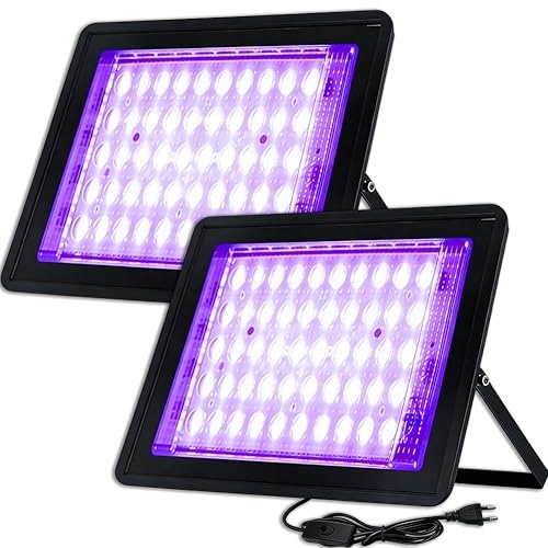 REFLEKTOR UV LED CZARNE ŚWIATŁO 100W WODOSZCZELNY DO IMPREZ HALLOWEEN ZESTA