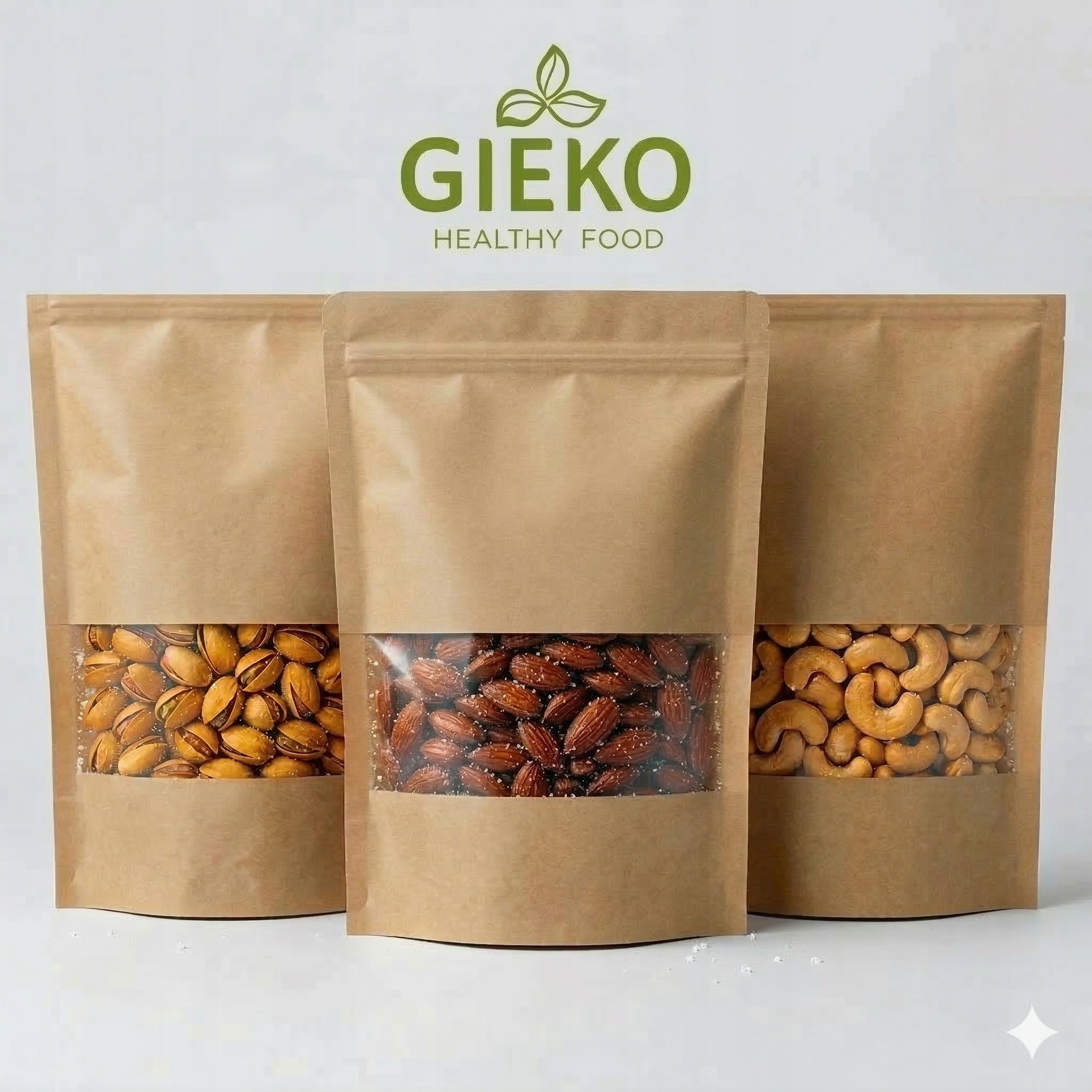 Velký mix solených ořechů 3×500 g Pistácie, Mandle, Kešu Ořechy