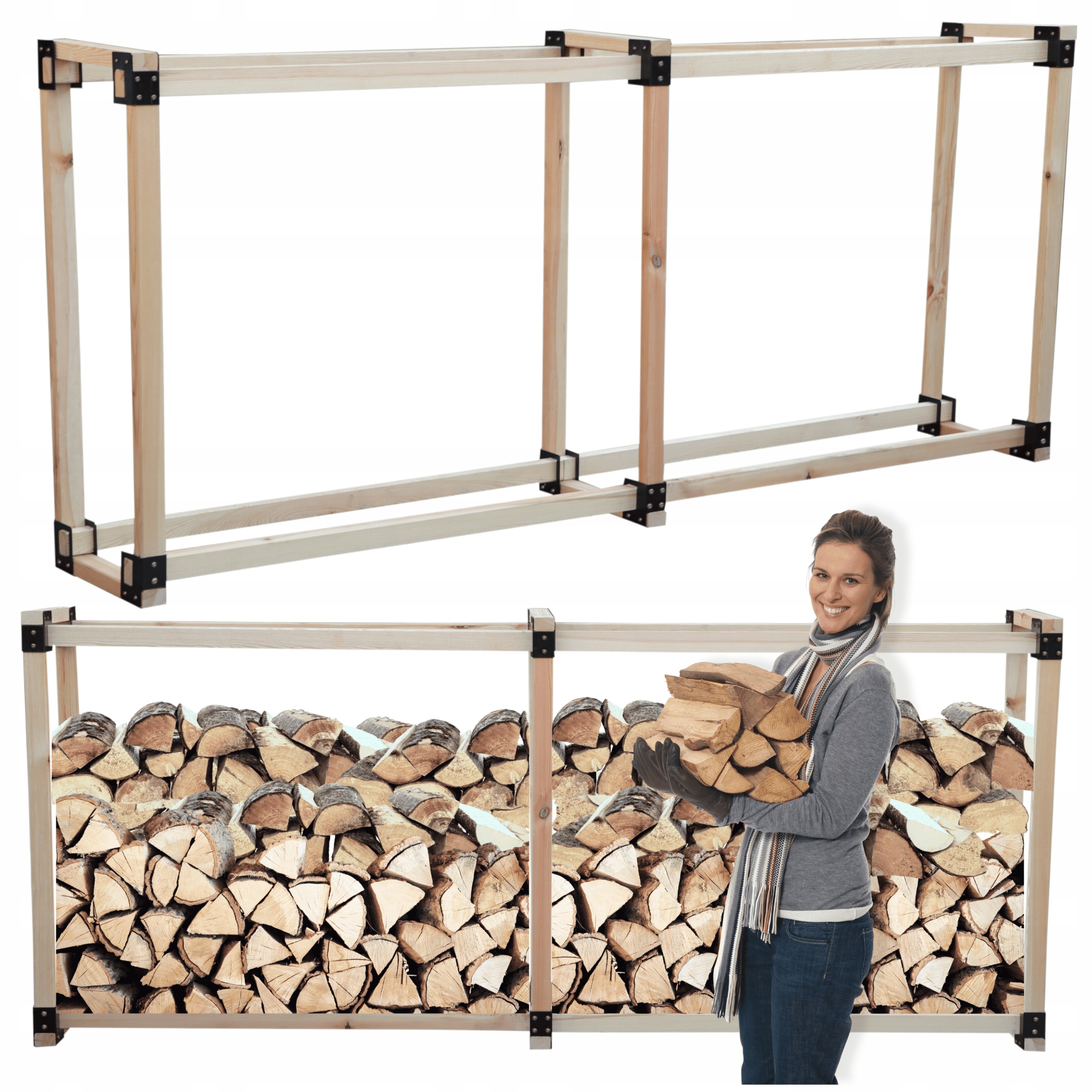 Prístrešok na krbové drevo stojan na palivové drevo 1,1 m3 Priestranný