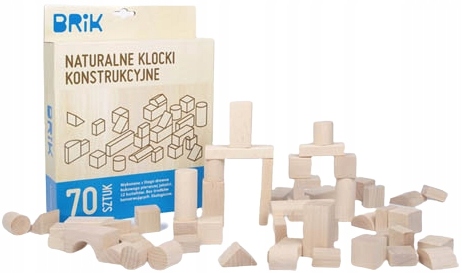 

Drewniane Klocki Bukowe Naturalne Brik 70 Sztuk