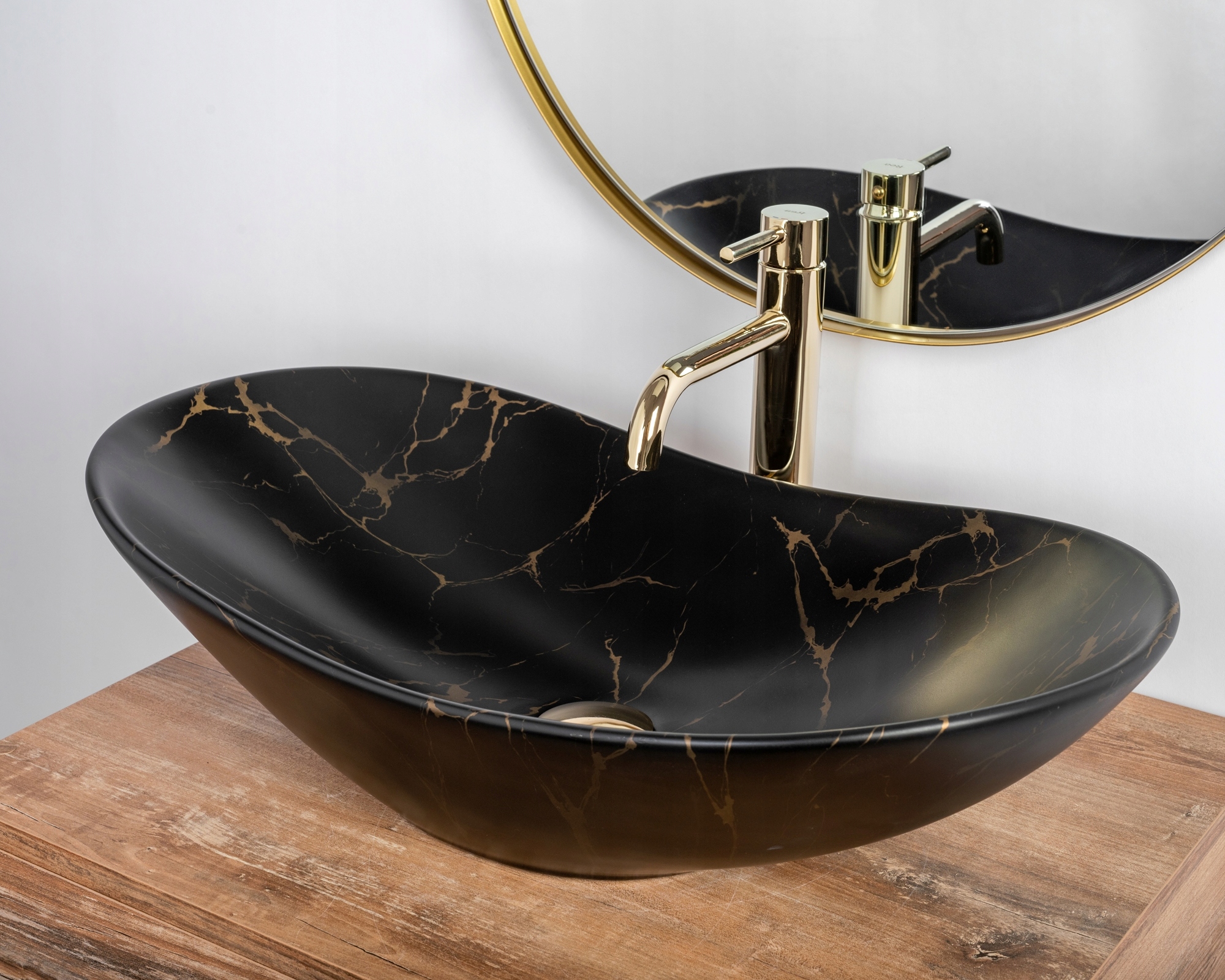 Kerámia mosdó ROYAL MARBLE BLACK MATT - REA, Rea