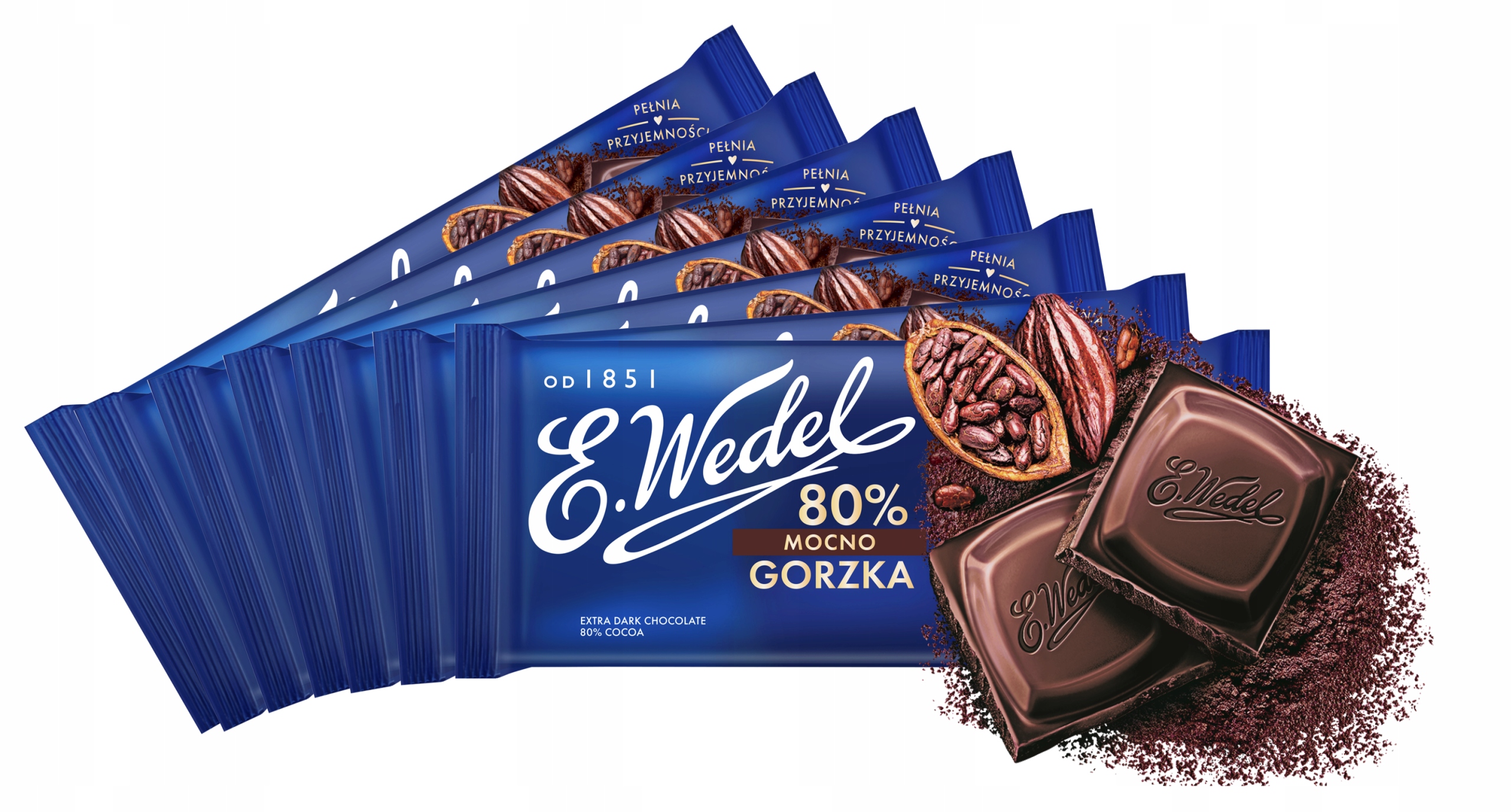 Czekolada mocno gorzka 80% kakao E.Wedel 7 sztuk x 80 g