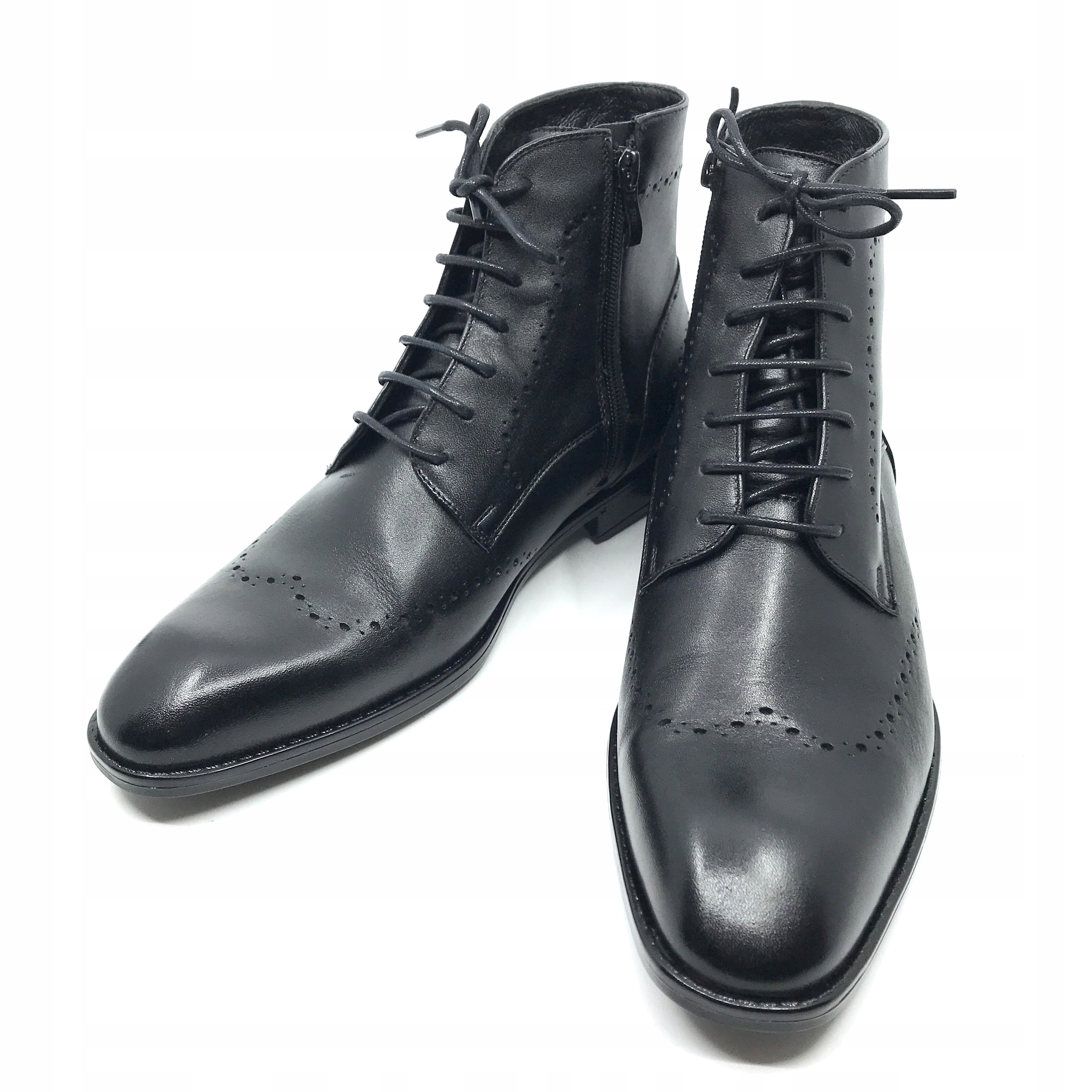 BUTY SZTYBLETY MĘSKIE SKÓRA CZARNE 41 27,5 cm PAN Model 1451