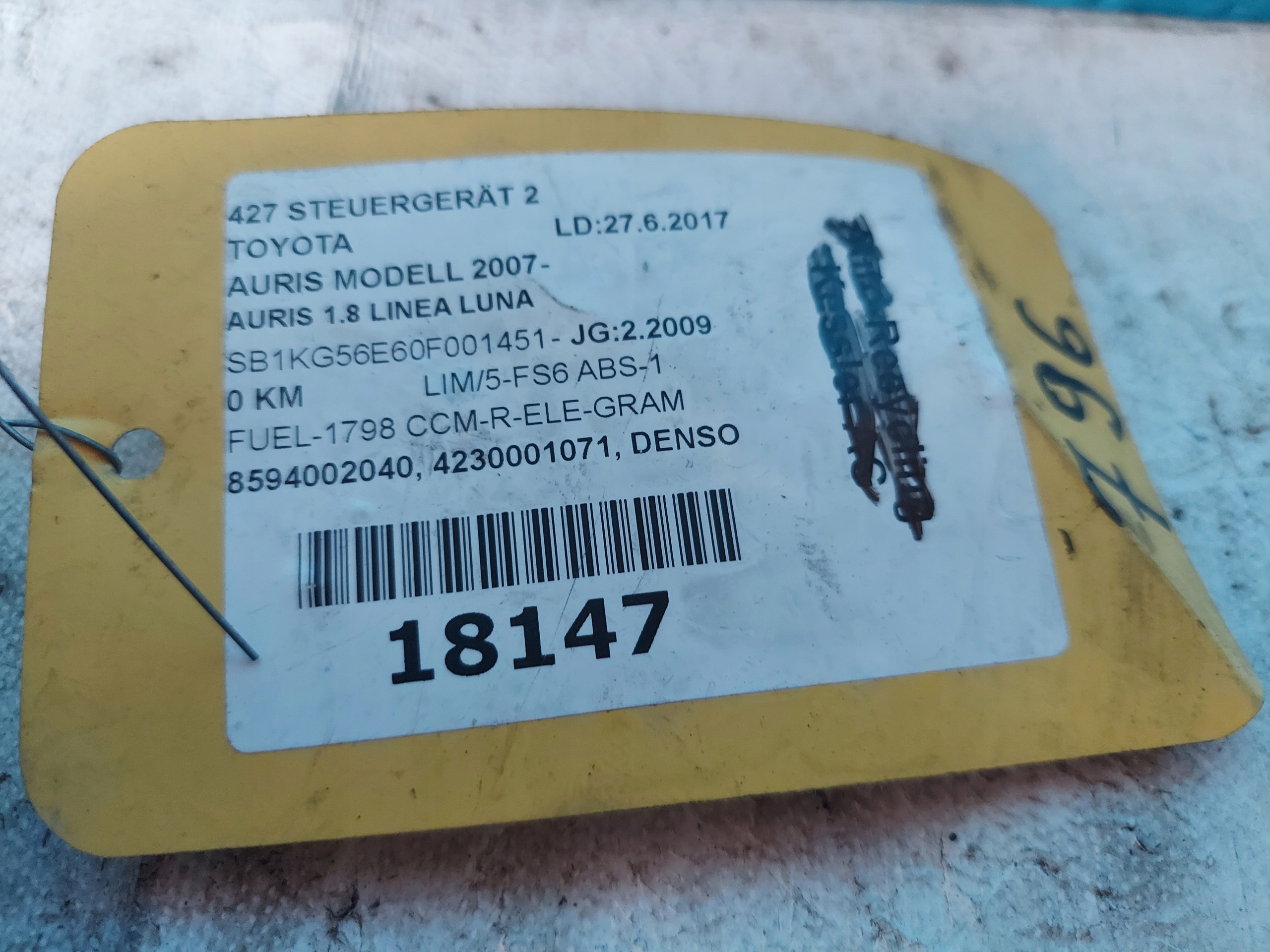 AURIS 2009 R 1.8 B 85940-02040 Bedienteil Wischer