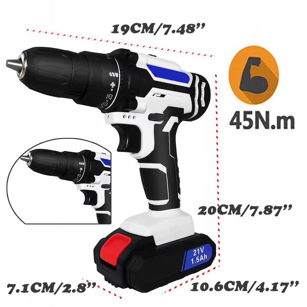 WIERTARKA UDAROWA BEZSZCZOTKOWA WKRĘTARKA ELEKTRYCZNA AKUMULATOROWA Napięcie (V) 20 V