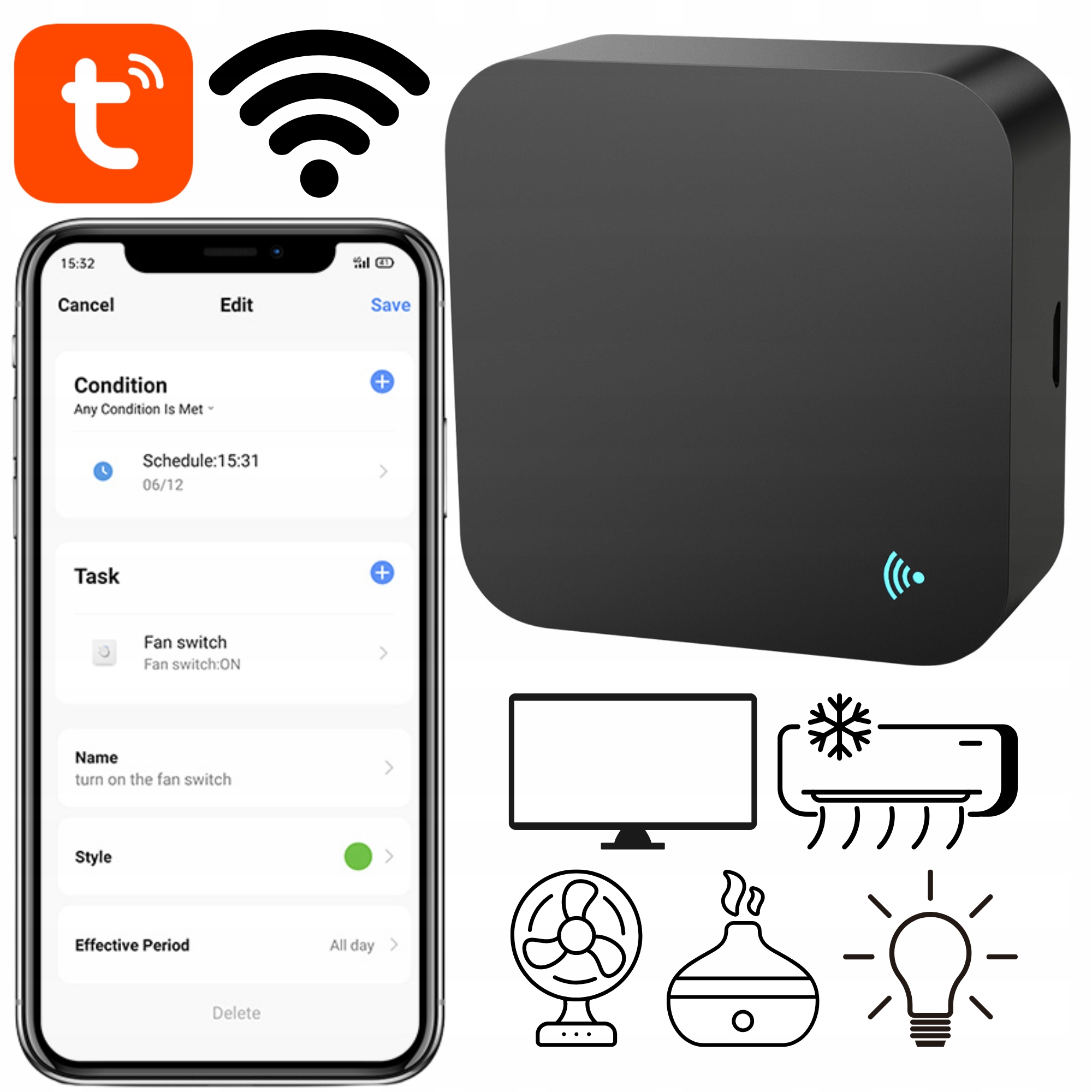 UNIWERSALNY PILOT WIFI SMART DO BRAMY TV TELEWIZORA DEKODERA KLIMATYZATORA