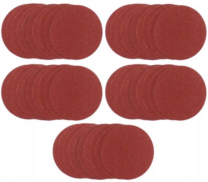 50x Papier Ścierny Na Rzep Krążek Dysk 150mm P120 Do Szlifierki Zestaw