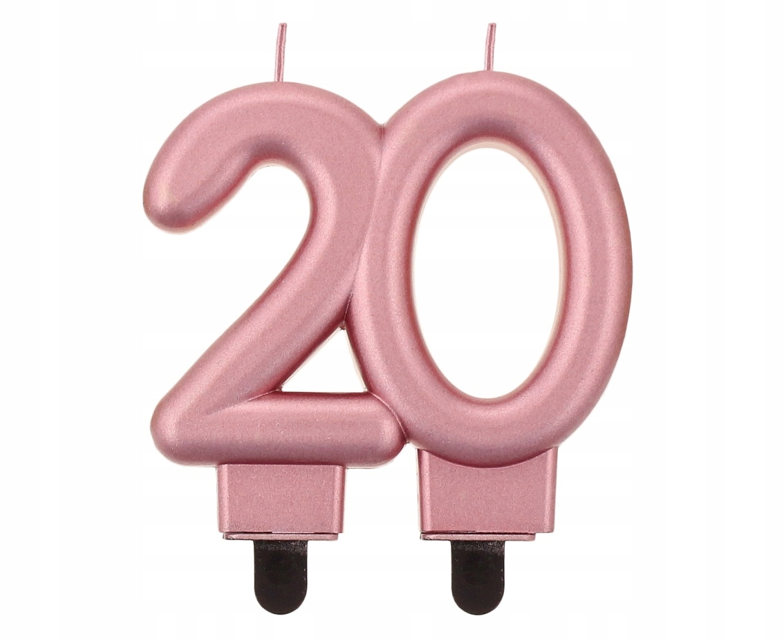 

Świeczka Liczba 20 na Tort Rosegold Metalik