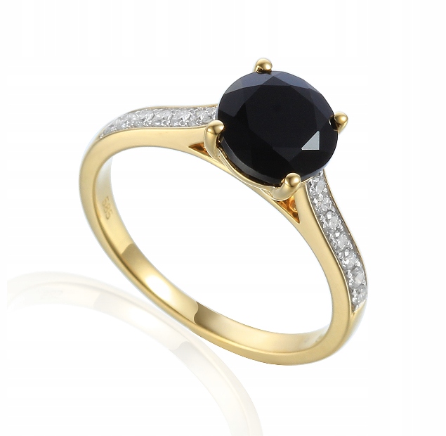 

Złoty 585 Pierścionek Agat Diamenty Grawer