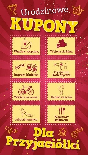 

Kartka urodzinowa Kupony dla przyjaciółki GIFTB41