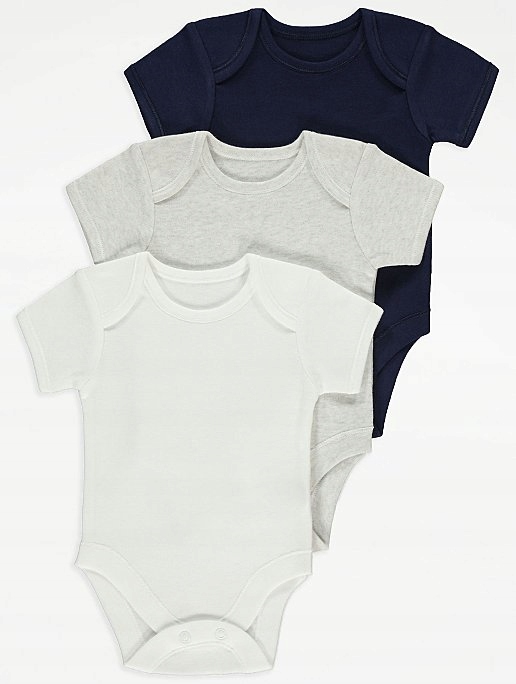 

George 3 pak body krótki rękaw 68-74