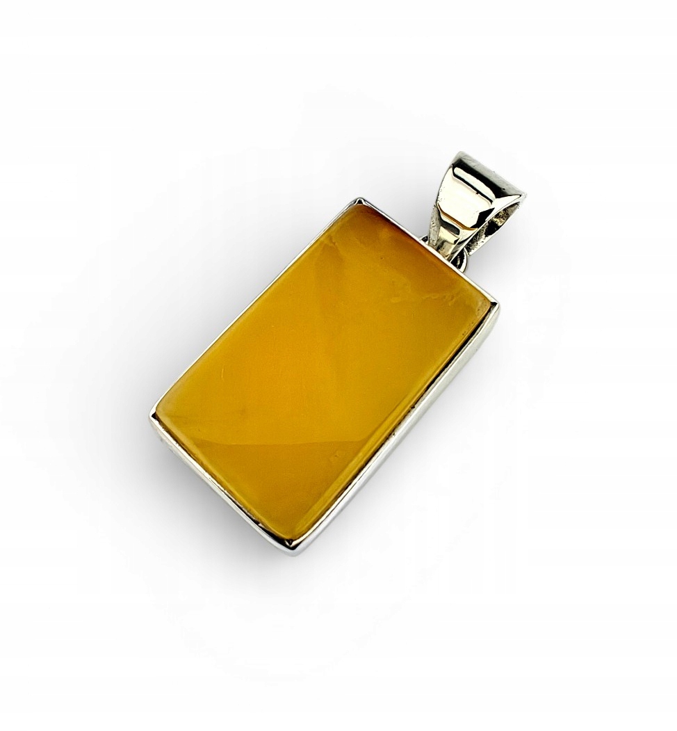 Přívěsek baltský jantar, medový obdélník, krabička, certifikát