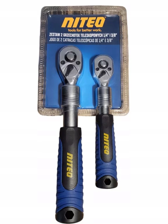 Zestaw Dwóch Grzechotek Teleskopowych 1/4 '' 3/8 '' Niteo Tools 5905118056