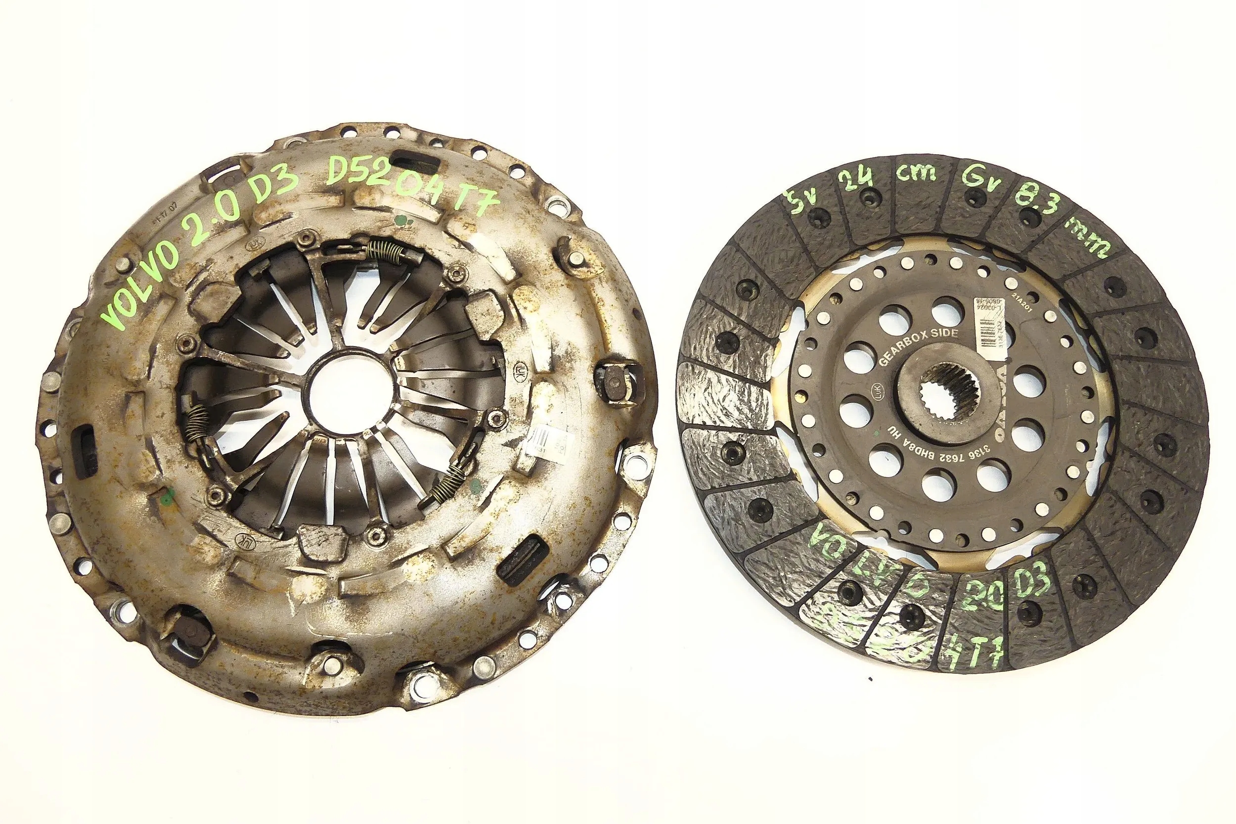 VOLVO V60 I S60 II XC60 2.0 D3 D5204T DOCISK + TARCZA SPRZĘGŁO