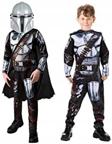 Kostium Mandalorian dla chłopca z hełmem i peleryną Rozmiar 3-5 Lat