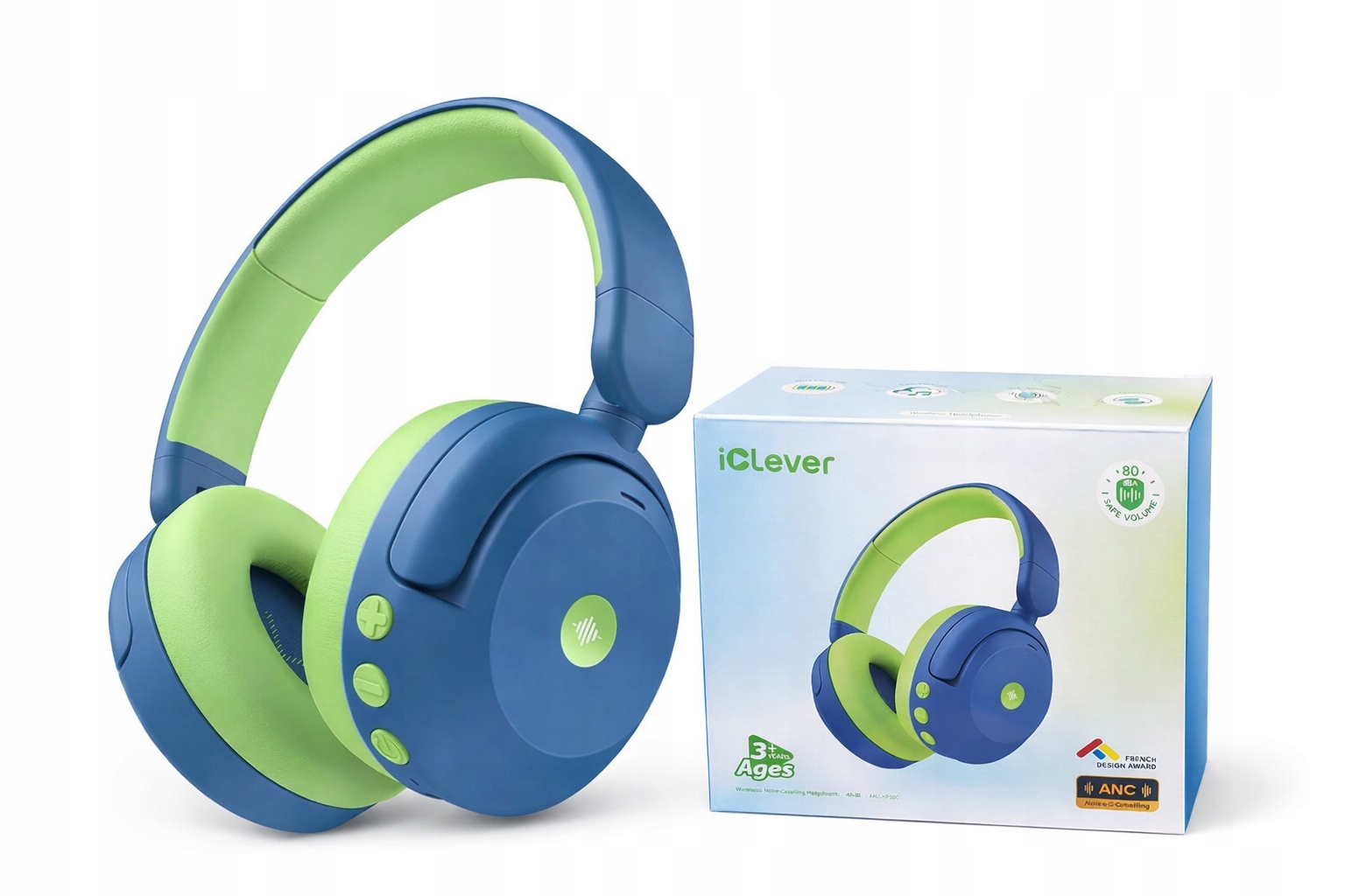 Sluchátka pro děti Bezdrátová do uší iClever BTH20 Bluetooth Anc 80 dB